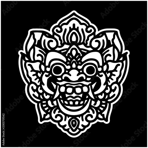 barong illustration vector bali mask creature traditional artwork art