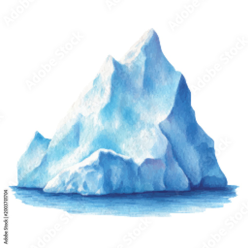 Large Iceberg Floating in Ocean Water.