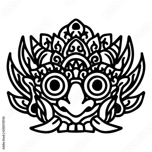 barong illustration vector bali mask creature traditional artwork art