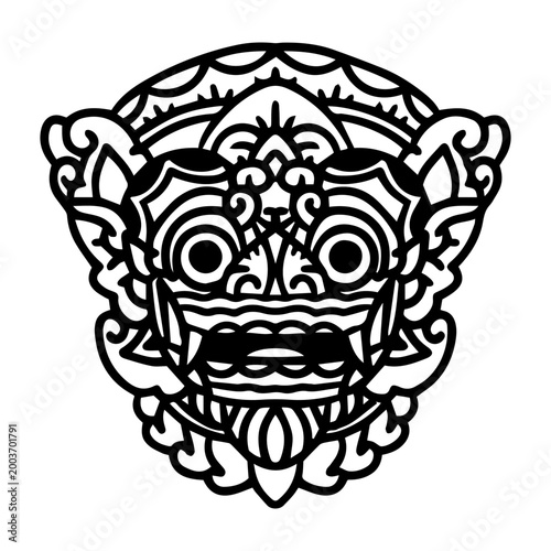 barong illustration vector bali mask creature traditional artwork art