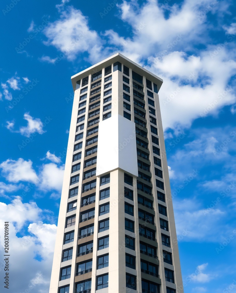 Obraz premium Modern high-rise building against blue sky