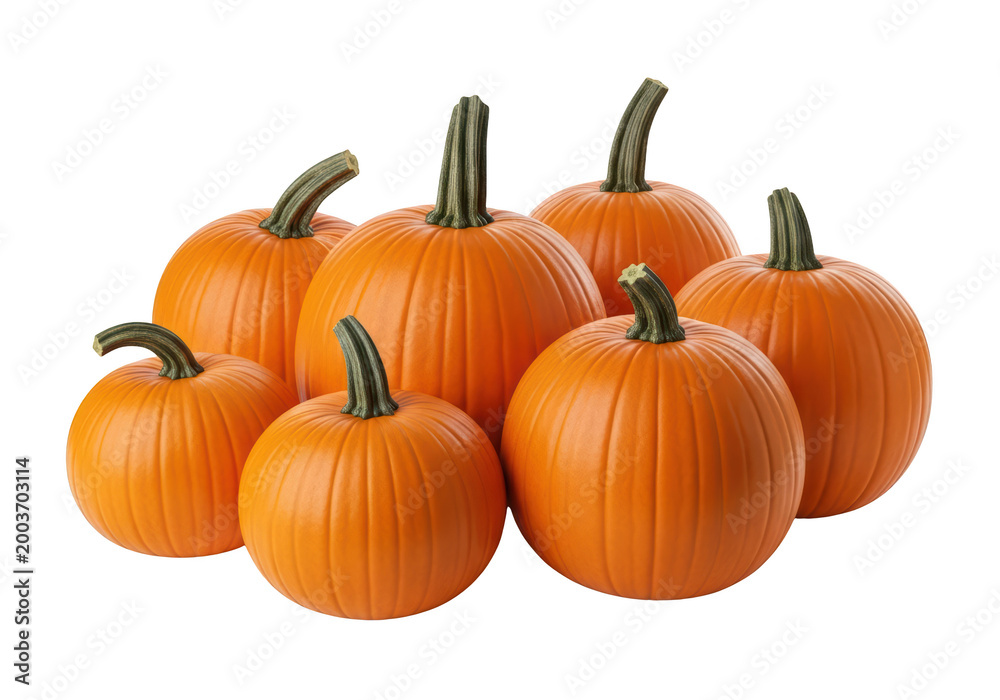 Fototapeta premium Group of small orange pumpkins together.