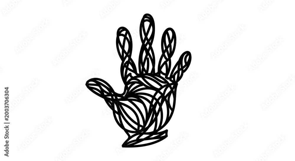 Fototapeta premium A hand with lines forming the palm.
