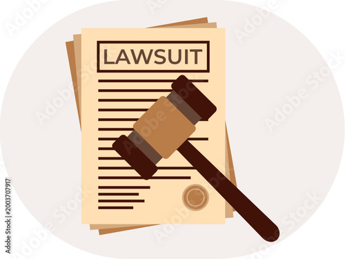 Lawsuit icon. Court icon. Flat vector icon concept.