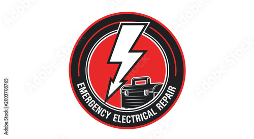 Emergency Electrical Repair Service Logo with Lightning Bolt and Toolbox. Free Download Emergency Electrical Repair Service Logo with Lightning Bolt and Toolbox. - GFXLoad