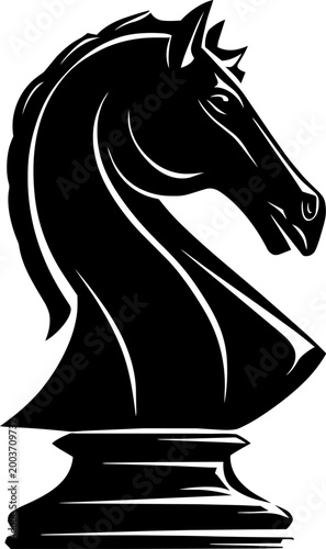 Chess knight vector design for board game and artwork purposes