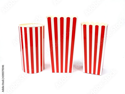 Free Download Three red and white striped popcorn boxes - GFXLoad