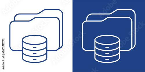 Archive Blue And White Icon Style Collection