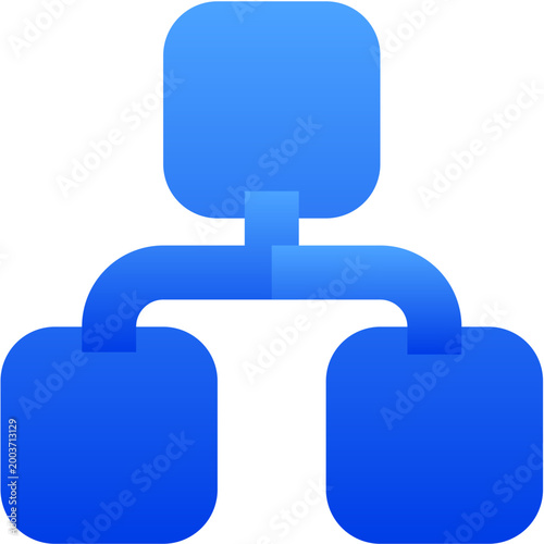 Sleek blue gradient website sitemap icon showing hierarchy for web development
