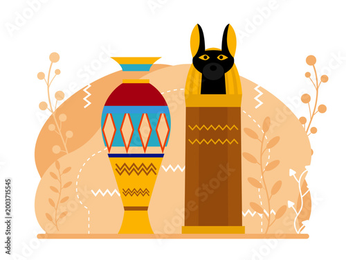 Konstfotografi Anubis, the ancient Egyptian god of mummification and the afterlife, commonly associated with rituals of death and protection
