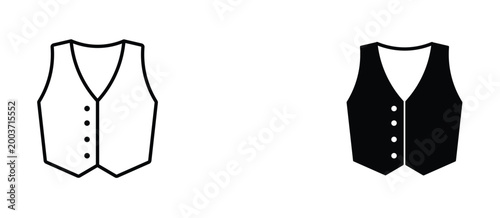 Εκτύπωση καμβά Formal waistcoat vector icons, black and white suit vest set, elegant tuxedo wai