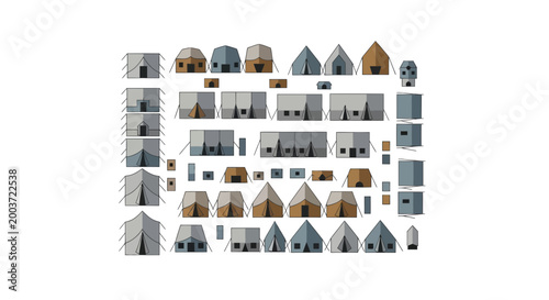 Tent Collection Vector Graphic