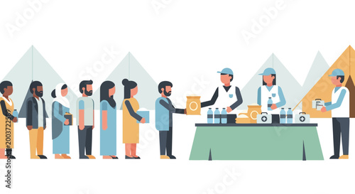 Charity Food Distribution Line