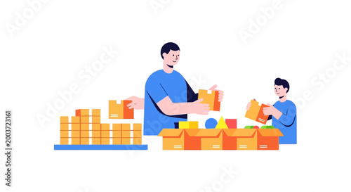 Family packing boxes for shipping