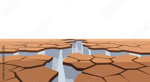 Dry Cracked Earth With Water Below