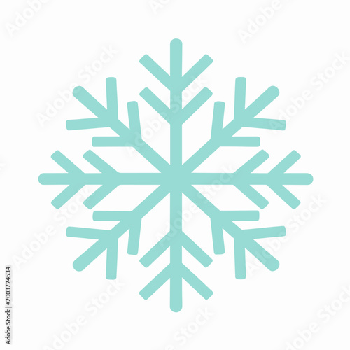 Elegant Winter Snowflake Vector Icon Illustration. Minimalist, clean flat vector graphic design perfect for holiday seasonal branding and seasonal celebration assets.