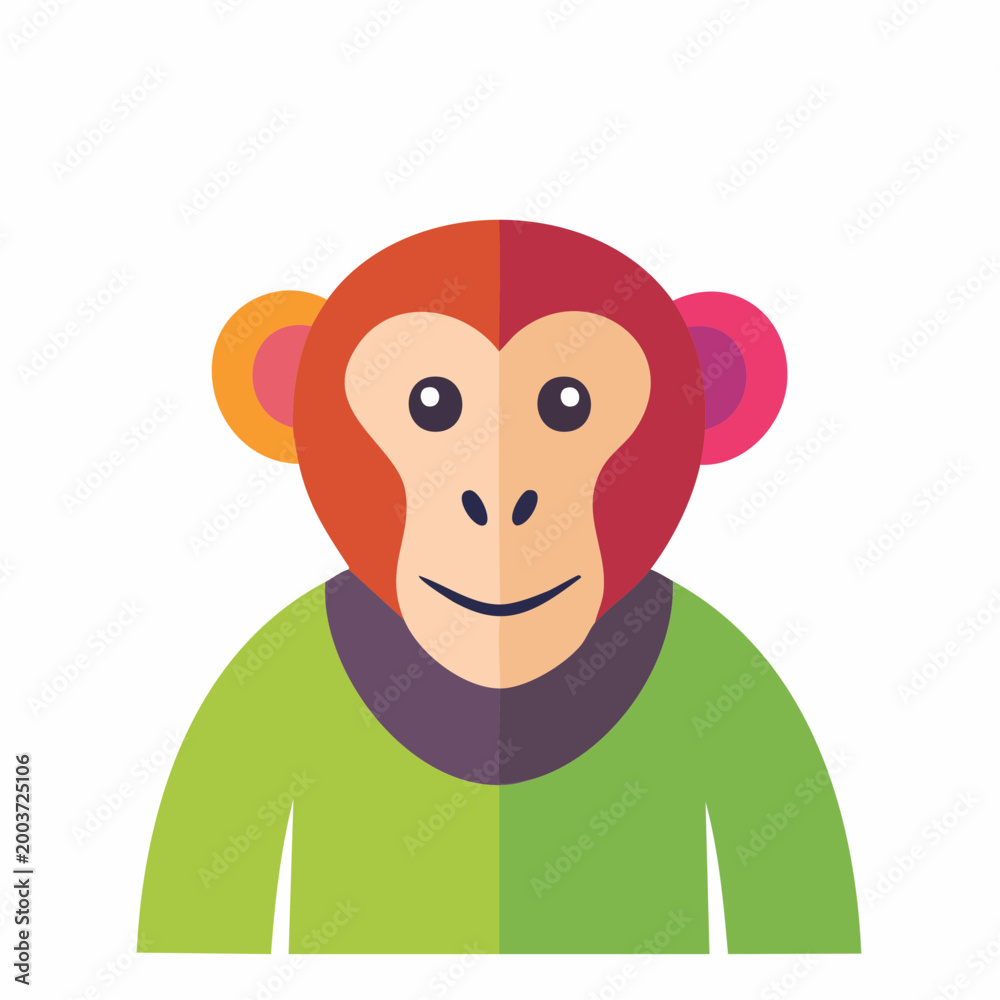 Obraz premium Flat Design Monkey Illustration