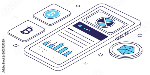 Cryptocurrency trading and finance dashboard on smartphone screen with investment strategy mobile app e commerce finance technology stock market digital asset online trading wealth management