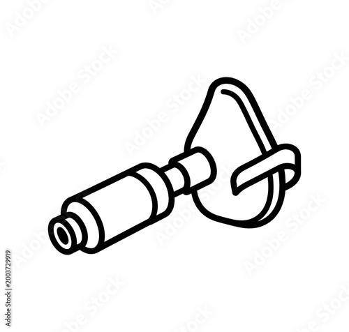Nebulizer with Pediatric Mask Line Icon | Respiratory Therapy Medical Device