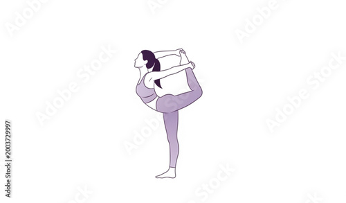 Minimal yoga pigeon pose silhouette vector asian woman eka pada rajakapotasana exercise illustration isolated on white