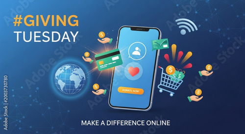 Giving Tuesday mobile phone app for online charitable donation payments