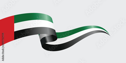 United Arab Emirates National Flag: An iconic representation of the United Arab Emirates flag, a symbol of national identity and unity, with its vibrant colors and flowing design.