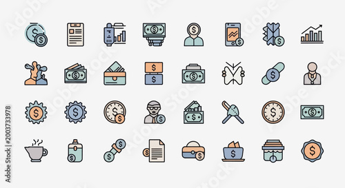 Finance and business icons set