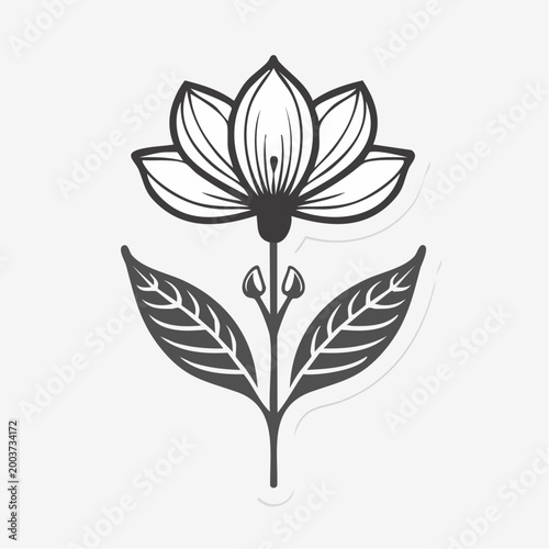 Stylized Lotus Flower Illustration
