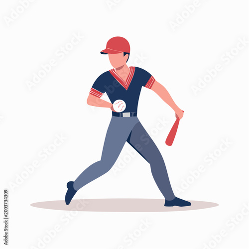 Baseball Player Swinging Bat