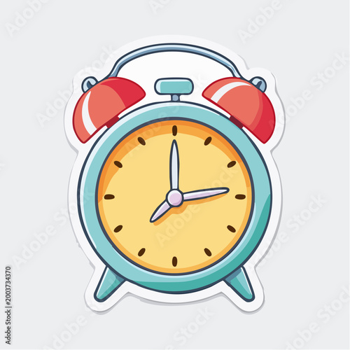 Cartoon Alarm Clock Sticker