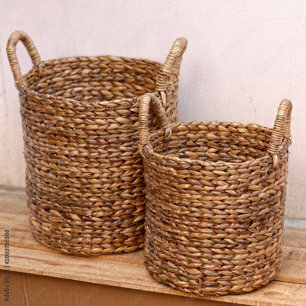 Obraz premium Rustic Earth-Tone Utility Baskets