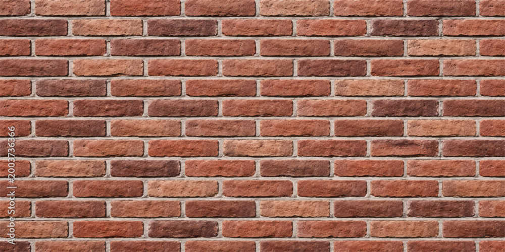 Naklejka premium Seamless red brick wall texture with natural pattern, rustic masonry background, detailed clay bricks, architectural surface for construction and design