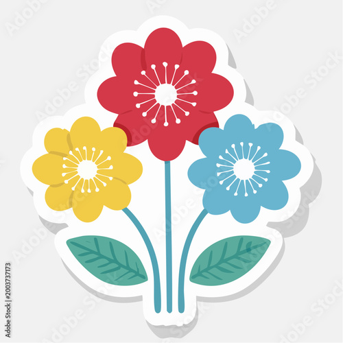 Stylized Bouquet of Three Flowers
