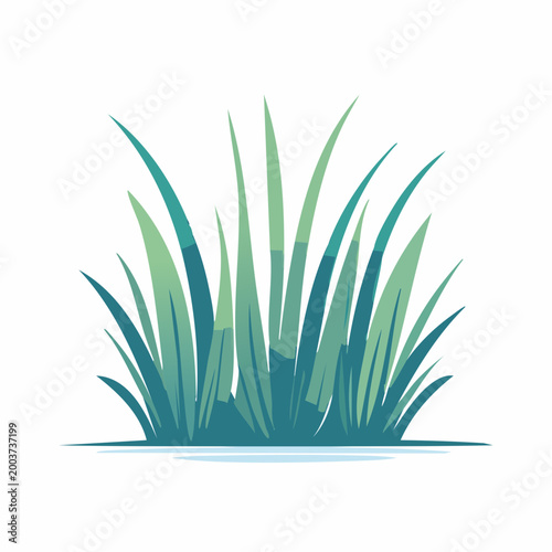 Stylized illustration of green grass blades