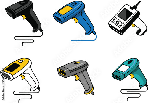 Barcode Scanner and Handheld Device Set for Retail, Inventory, and Digital Management Solutions
