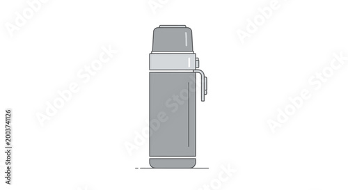 Insulated stainless steel thermos bottle illustration isolated on white