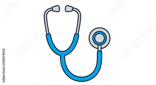 Medical stethoscope illustration against a clean white backdrop for healthcare concepts