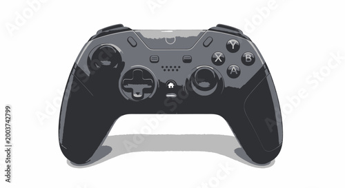 Modern gaming controller isolated on white background with ergonomic design, digital entertainment concept for esports, console gaming and interactive media branding