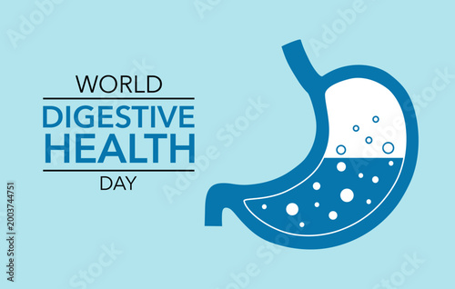 World Digestive Health Day Banner and web design. Digestive Wellness Starts Here Support Stomach Health Awareness month banner poster design template.