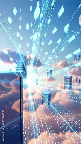 Cloud Computing Servers with Data Transfer.