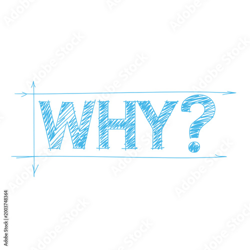 Hand drawn why question mark sketch illustration on white background