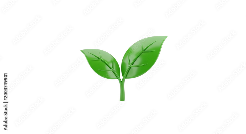 Fototapeta premium Green leaf sprout icon
