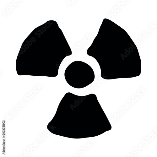Hand drawn radiation sign Nuclear radiation hazard symbol Radioactive danger warning sign clipart in doodle style Nuclear safety Radioactive waste Single element for print, web, design, decor