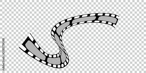 Old retro movie film strip set with grunge texture on transparent background. Film strip templates. Cinema and filmmaking concept. Vector illustration