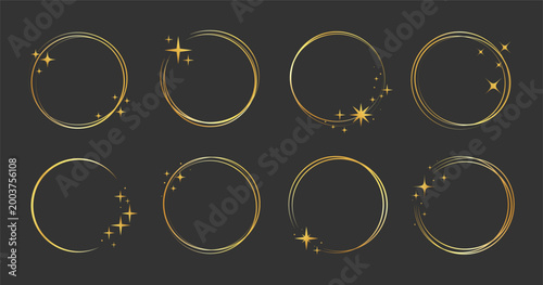 Bild auf Leinwand Gold frame golden ring set