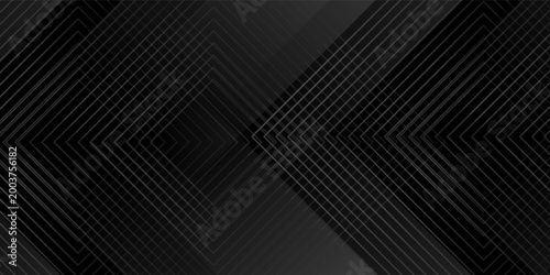 Dark line arrow background. Linear triangle repeating pattern. Striped halftone gradient texture. Thin to thick transition stripe backdrop for poster, cover, banner. Vector masculine sporty wallpaper