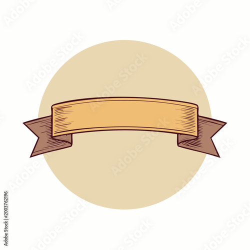 Vintage Ribbon Banner with Circle Background