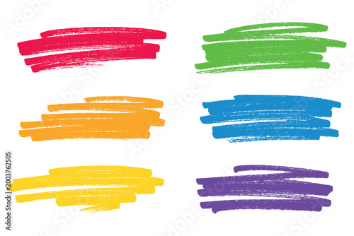 Set of brush paint stroke texture swatch Hand painted background Ink scribble dab clipart Paint smudge for tags and stamps design, beauty fashion poster