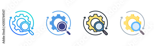 Process Icon Set Multiple Style Collection