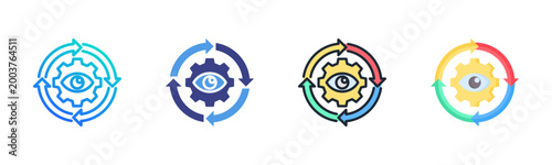 Photos Visibility Icon Set Multiple Style Collection